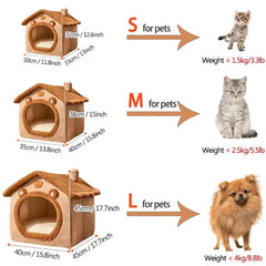 Cat nest in winter warm closed dog house seat cushion