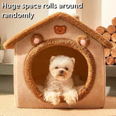 Cat nest in winter warm closed dog house seat cushion