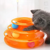 Interactive Tower Cat Toy Turntable Roller Balls Toys