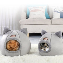 Pet bed with cat ears cat bed for small medium large cats
