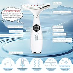 Anti-Aging Face and Neck Lifting Massager LED Light Skin Care EMS Wrinkle Remover