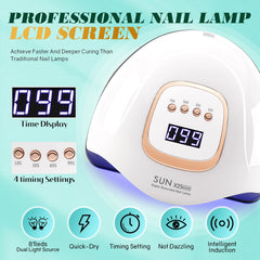UV LED Nail Lamp 380W Nail Curing Lamps For Home Salon Powerful LED Drying