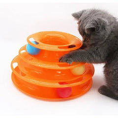 Interactive Tower Cat Toy Turntable Roller Balls Toys