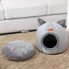Pet bed with cat ears cat bed for small medium large cats