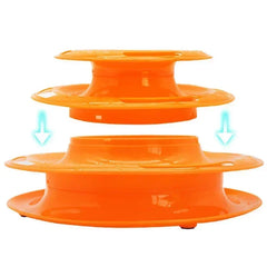 Interactive Tower Cat Toy Turntable Roller Balls Toys
