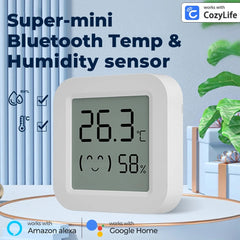 New Indoor Temperature Humidity Sensor Mini LCD Digital Display with Bluetooth Cozylife APP Remote Control Home Room Thermometer