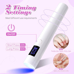 Mini Portable Nail Lamp Rechargeable Mini Handheld UV LED Lamp For Nails Gel Drying Cordless Nail Dryer Lamp Mini Flashlight Pen