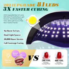 UV LED Nail Lamp 380W Nail Curing Lamps For Home Salon Powerful LED Drying