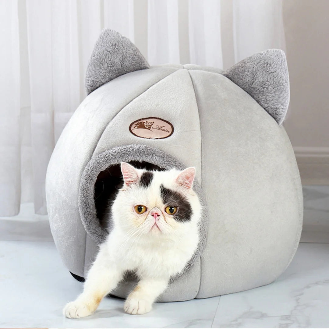 Pet bed with cat ears cat bed for small medium large cats