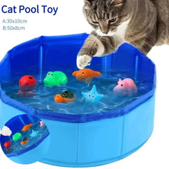 Foldable Cat Pool Toy Play Water Bath Tub for Dogs and Cats