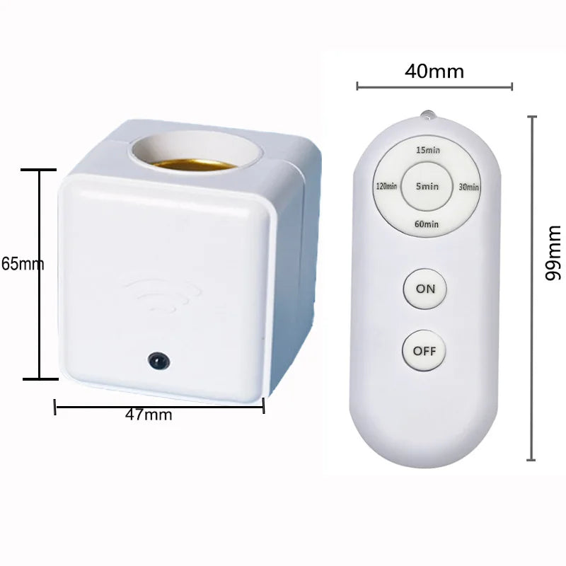 Wireless Remote Control E27 Smart Timer Switch Lamp Holder