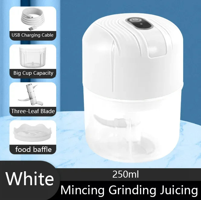 Mini Electric Garlic Masher Wireless Portable Food Processor