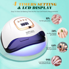 UV LED Nail Lamp 380W Nail Curing Lamps For Home Salon Powerful LED Drying