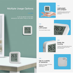 New Indoor Temperature Humidity Sensor Mini LCD Digital Display with Bluetooth Cozylife APP Remote Control Home Room Thermometer