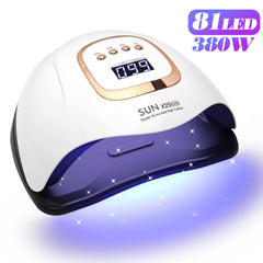 UV LED Nail Lamp 380W Nail Curing Lamps For Home Salon Powerful LED Drying