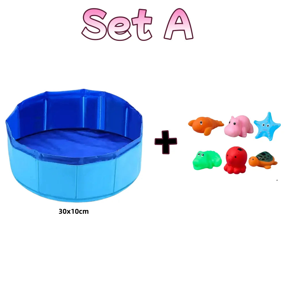 Foldable Cat Pool Toy Play Water Bath Tub for Dogs and Cats