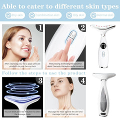 Anti-Aging Face and Neck Lifting Massager LED Light Skin Care EMS Wrinkle Remover